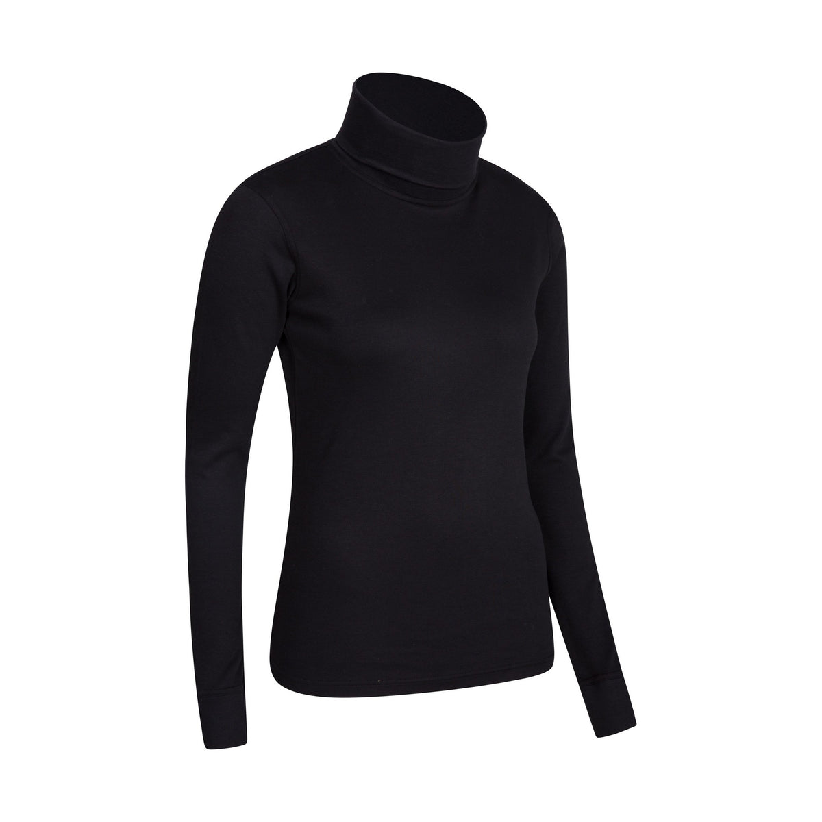 Black - Lifestyle - Mountain Warehouse Womens-Ladies Meribel Cotton Roll Neck Long-Sleeved Top