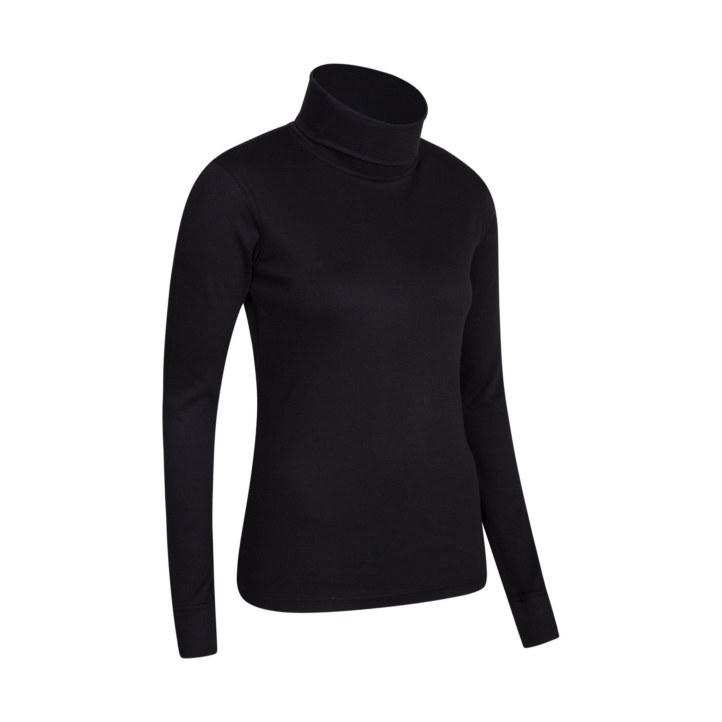 Black - Lifestyle - Mountain Warehouse Womens-Ladies Meribel Cotton Roll Neck Long-Sleeved Top