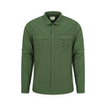 Khaki Green - Front - Mountain Warehouse Mens Navigator II Mosquito Repellent Shirt