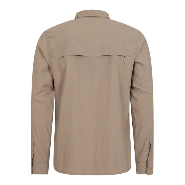 Beige - Back - Mountain Warehouse Mens Navigator II Mosquito Repellent Shirt