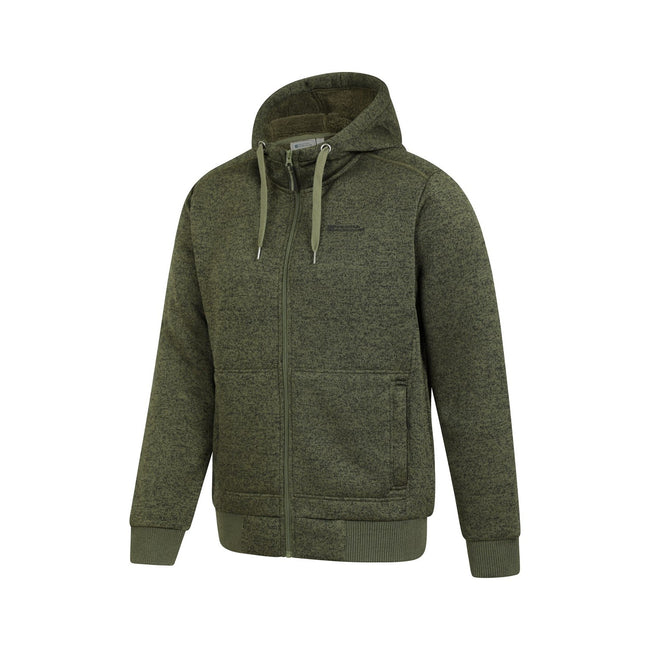 Green - Side - Mountain Warehouse Mens Nevis II Faux Fur Hoodie