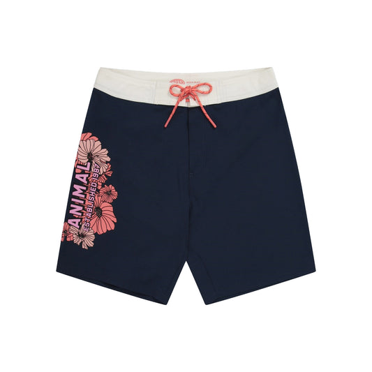 Navy - Front - Animal Womens-Ladies Nora Logo Classic Boardshorts