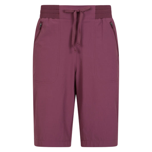 Burgundy - Front - Mountain Warehouse Womens-Ladies Explorer Long Shorts