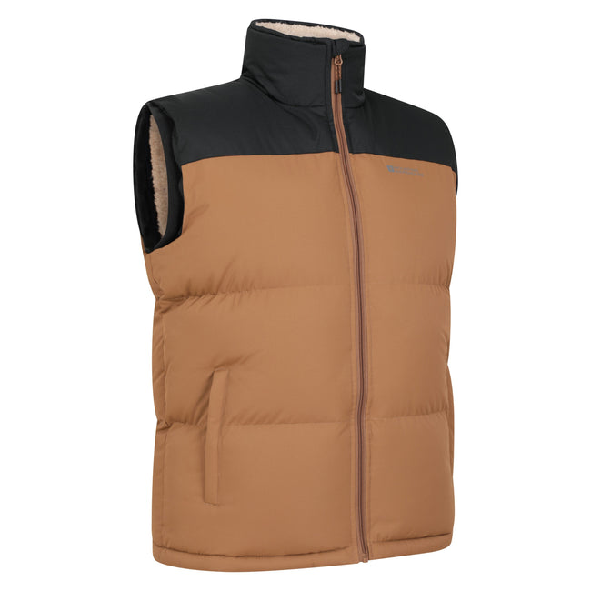 Tan - Lifestyle - Mountain Warehouse Mens Rock Borg Padded Gilet