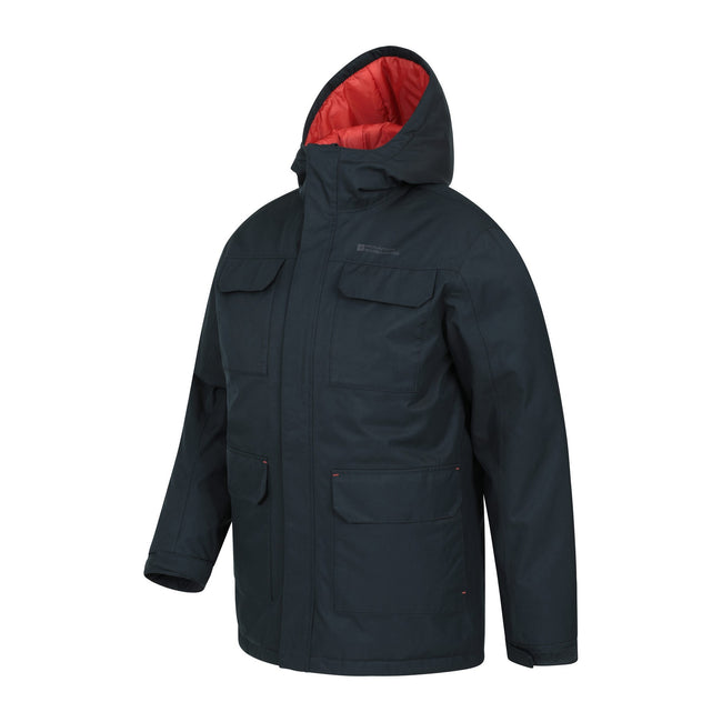 Navy - Side - Mountain Warehouse Mens Apex Padded Parka