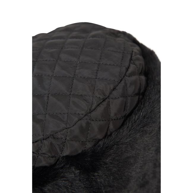 Black - Close up - Mountain Warehouse Womens-Ladies Ambush Faux Fur Hat