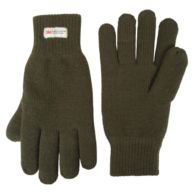 Khaki Green - Front - Mountain Warehouse Mens Thinsulate Knitted Gloves
