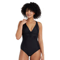 Black - Pack Shot - Mountain Warehouse Womens-Ladies Maldives Slim One Piece Swimsuit