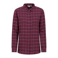 Burgundy - Front - Mountain Warehouse Womens-Ladies Balsam Brushed Flannel Longline Shirt