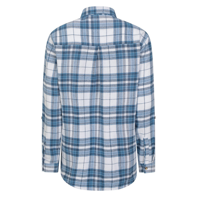 Corn Blue - Back - Mountain Warehouse Womens-Ladies Balsam Brushed Flannel Longline Shirt