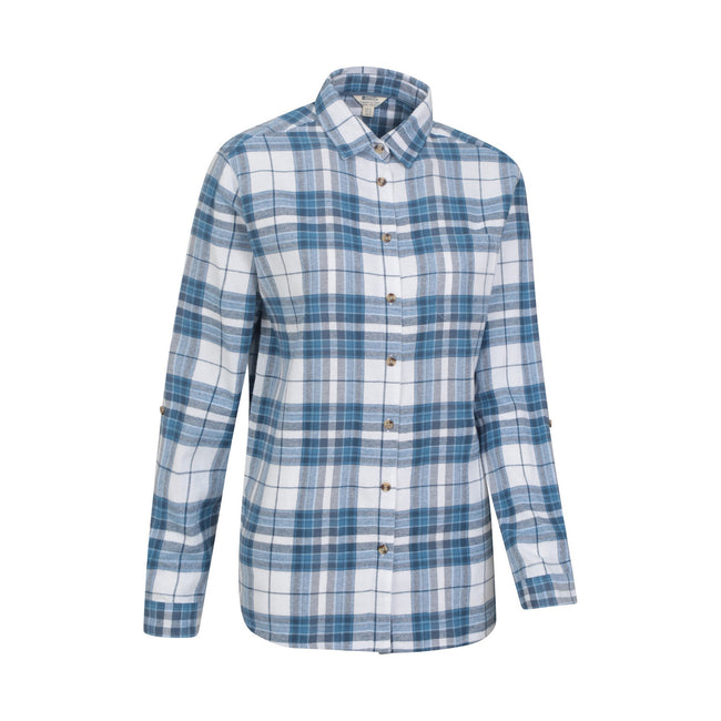 Corn Blue - Lifestyle - Mountain Warehouse Womens-Ladies Balsam Brushed Flannel Longline Shirt