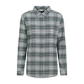 Dark Green - Front - Mountain Warehouse Womens-Ladies Balsam Brushed Flannel Longline Shirt