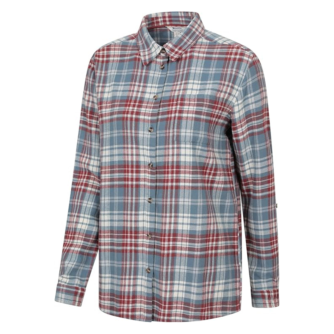Pale Blue - Lifestyle - Mountain Warehouse Womens-Ladies Balsam Brushed Flannel Longline Shirt