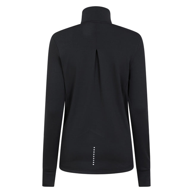 Black - Back - Mountain Warehouse Womens-Ladies Half Zip Long-Sleeved Running Midlayer