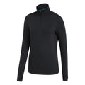 Black - Side - Mountain Warehouse Womens-Ladies Half Zip Long-Sleeved Running Midlayer