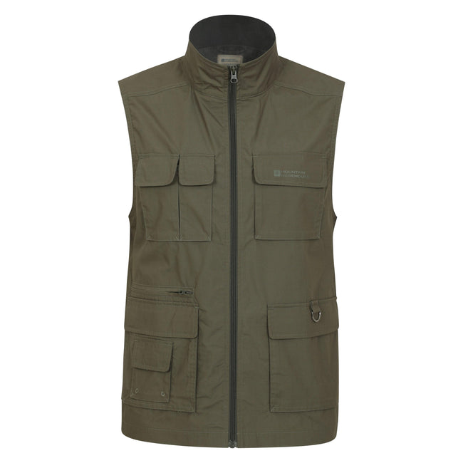 Khaki Green - Front - Mountain Warehouse Mens Trek II Gilet