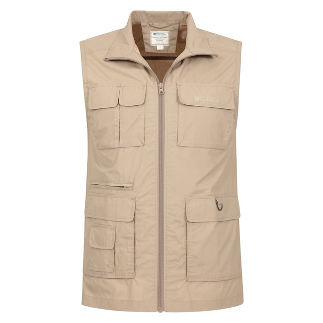 Beige - Pack Shot - Mountain Warehouse Mens Trek II Gilet
