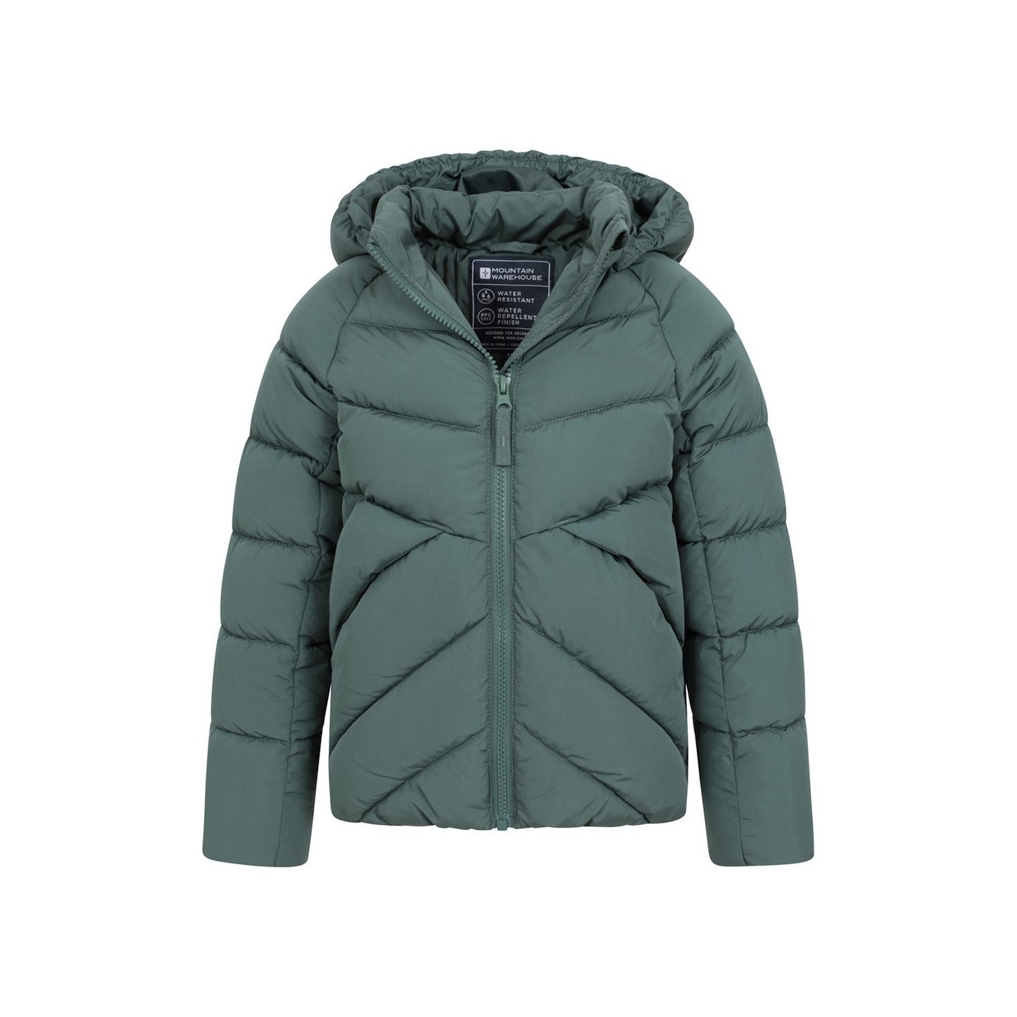 Green - Pack Shot - Mountain Warehouse Childrens-Kids Chill Padded Jacket
