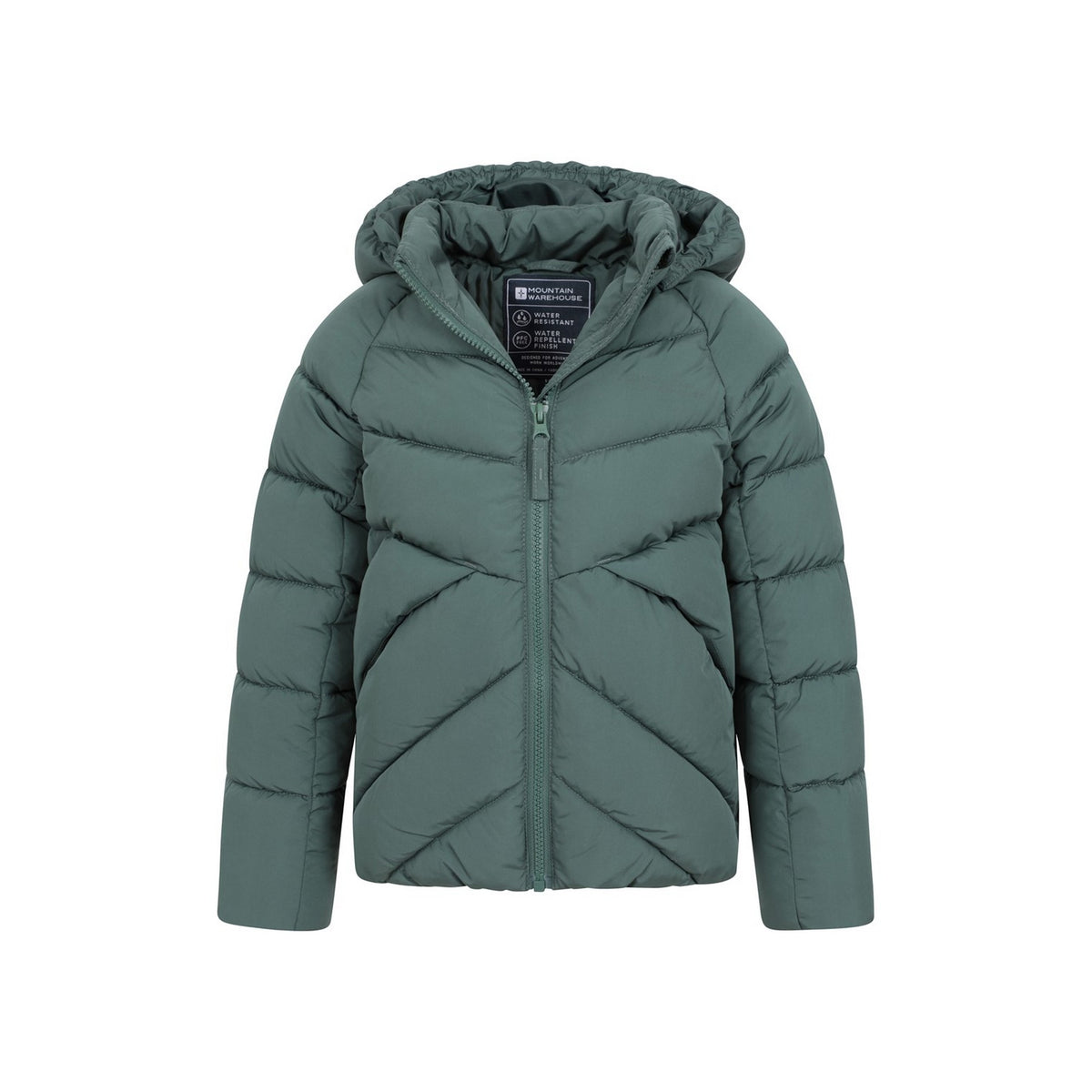 Green - Pack Shot - Mountain Warehouse Childrens-Kids Chill Padded Jacket