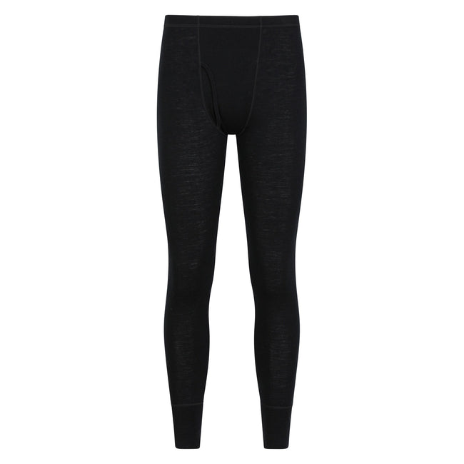 Black - Pack Shot - Mountain Warehouse Mens Merino Wool Base Layer Bottoms (Pack of 2)