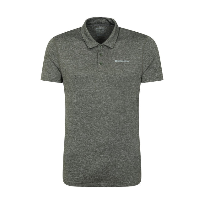 Green - Front - Mountain Warehouse Mens Agra Stripe Polo Shirt
