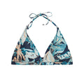 Navy - Front - Animal Womens-Ladies Iona Leaf Print Halter Neck Bikini Top