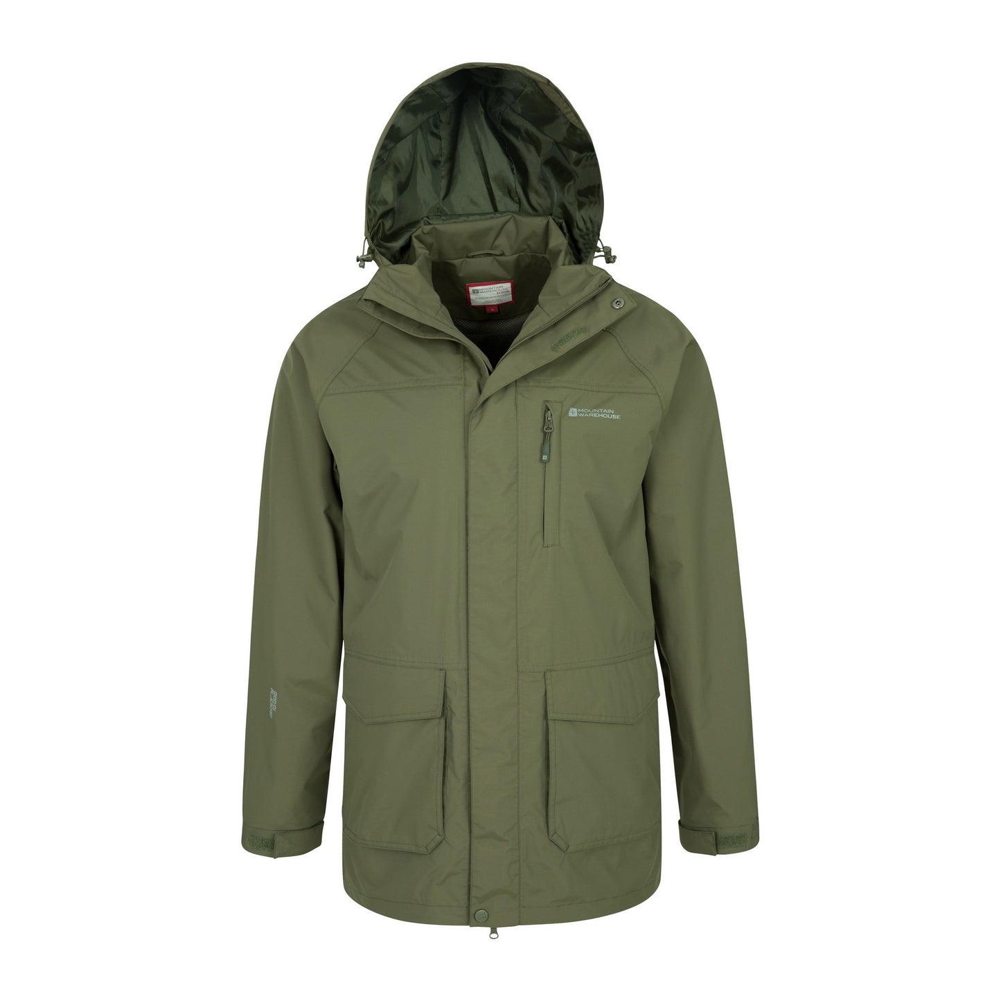 Khaki - Pack Shot - Mountain Warehouse Mens Glacier II Long Waterproof Jacket