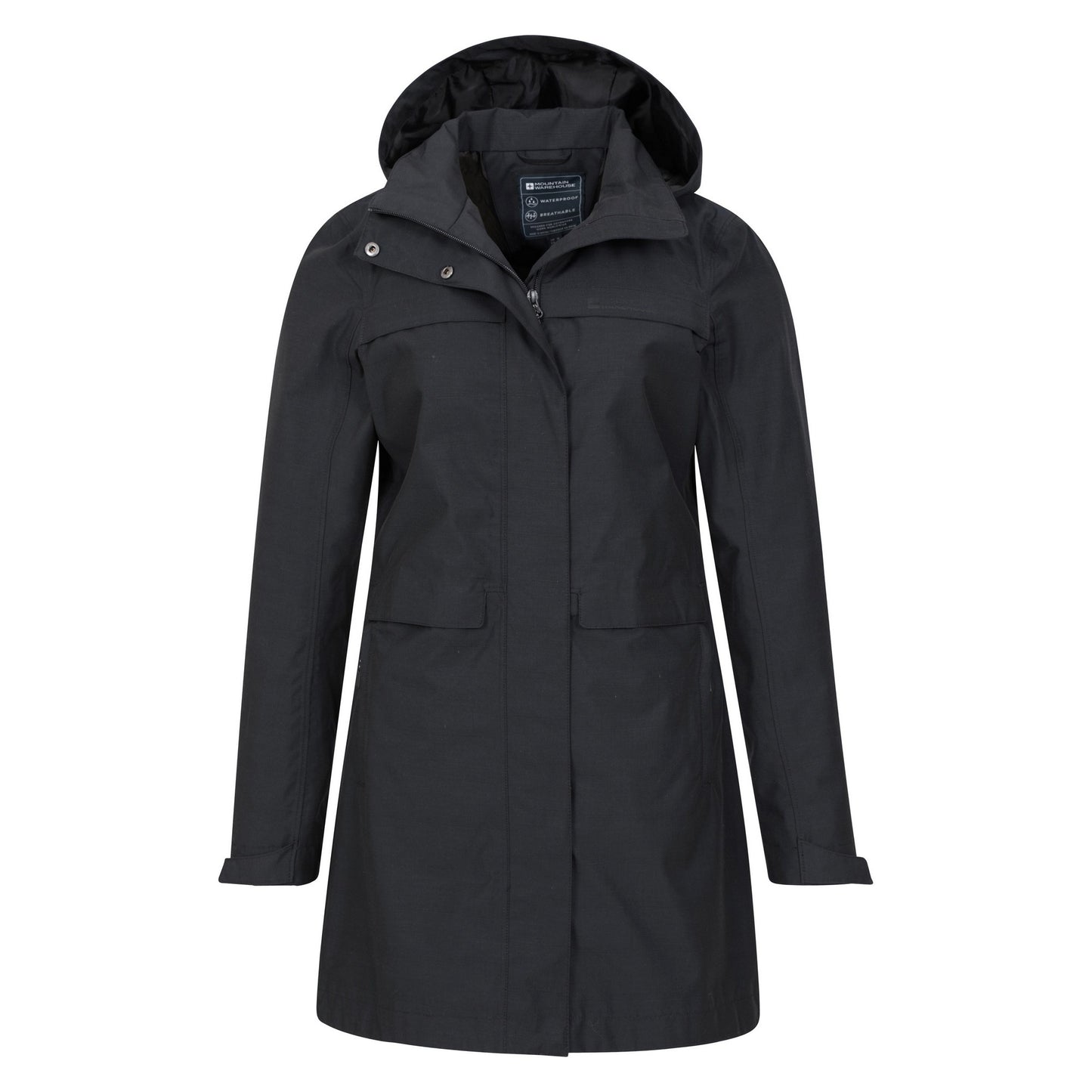Black - Pack Shot - Mountain Warehouse Womens-Ladies Cloudburst Textured Waterproof Jacket