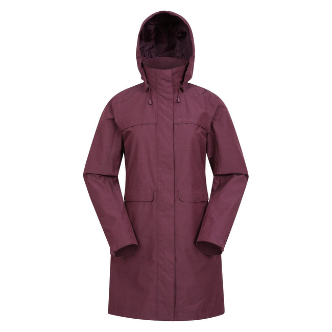 Burgundy - Front - Mountain Warehouse Womens-Ladies Cloudburst Textured Waterproof Jacket