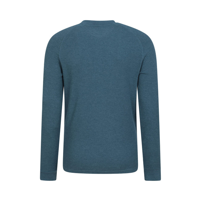 Petrol - Back - Mountain Warehouse Mens Selby Waffle Henley T-Shirt