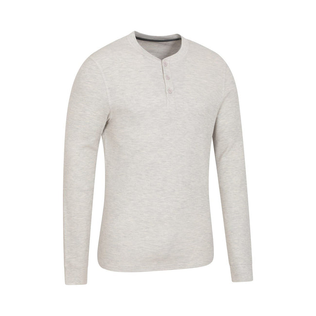 Beige - Back - Mountain Warehouse Mens Selby Waffle Henley T-Shirt
