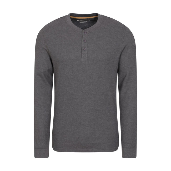 Beige - Lifestyle - Mountain Warehouse Mens Selby Waffle Henley T-Shirt