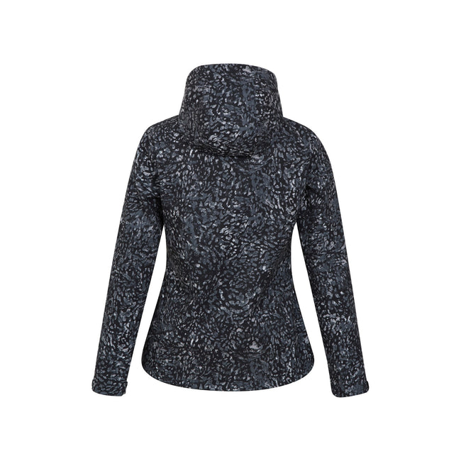 Black - Back - Mountain Warehouse Womens-Ladies Exodus Animal Print Water Resistant Soft Shell Jacket