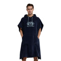 Dark Blue - Side - Animal Mens Jacob Towelling Organic Poncho