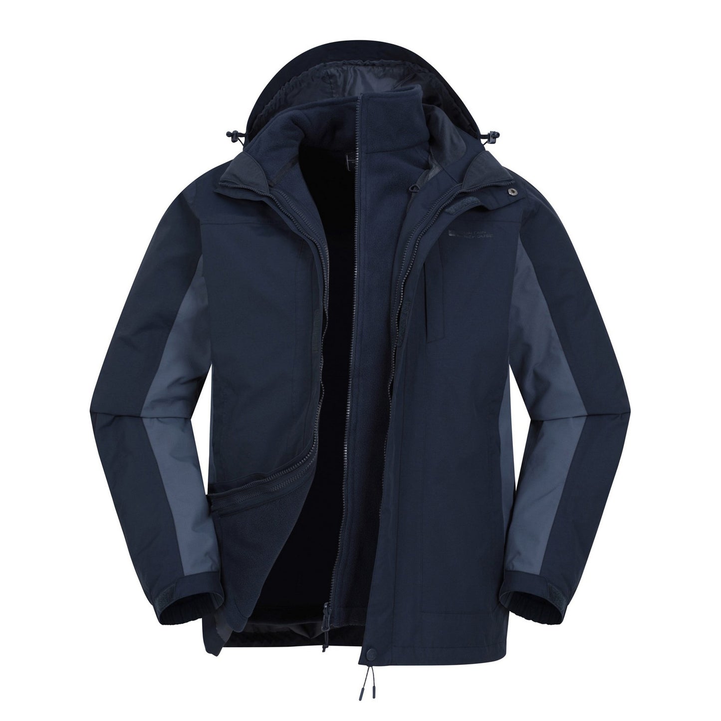 Dark Blue - Pack Shot - Mountain Warehouse Mens Thunderstorm 3 in 1 Waterproof Jacket