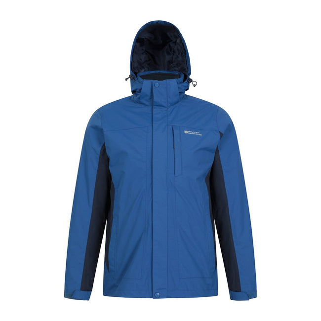 Blue - Front - Mountain Warehouse Mens Thunderstorm 3 in 1 Waterproof Jacket