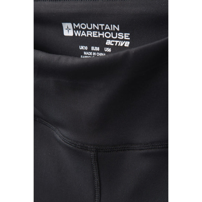 Black - Close up - Mountain Warehouse Womens-Ladies Bounce Legging Shorts