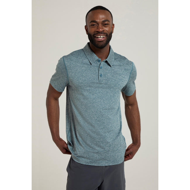 Petrol - Front - Mountain Warehouse Mens Deuce IsoCool Polo Shirt