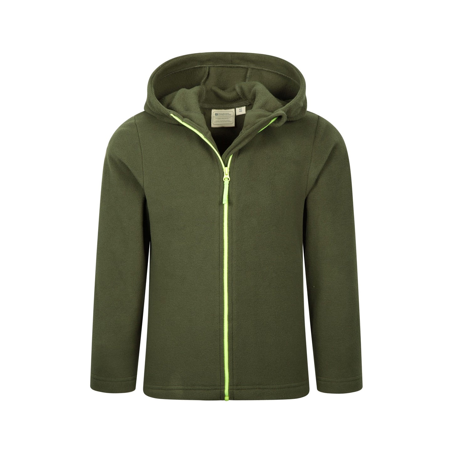 Khaki Green - Pack Shot - Mountain Warehouse Childrens-Kids Camber Full Zip Hoodie