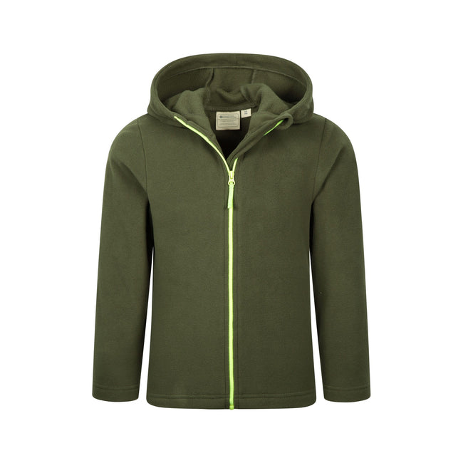 Khaki Green - Pack Shot - Mountain Warehouse Childrens-Kids Camber Full Zip Hoodie