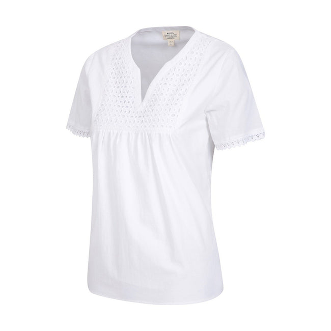 White - Lifestyle - Mountain Warehouse Womens-Ladies Paris Embroidered Top