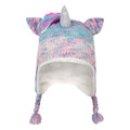 Blue-Pink - Side - Mountain Warehouse Childrens-Kids Unicorn Bomber Hat