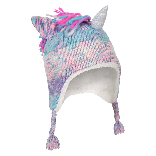 Blue-Pink - Front - Mountain Warehouse Childrens-Kids Unicorn Bomber Hat