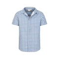 Blue - Pack Shot - Mountain Warehouse Mens Checked Easy-Care Shirt