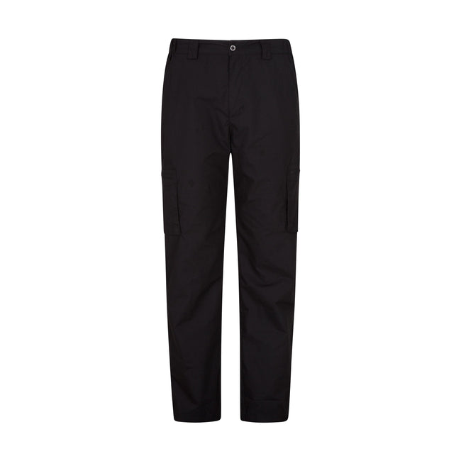 Black - Front - Mountain Warehouse Mens Trek Stretch Long Winter Hiking Trousers