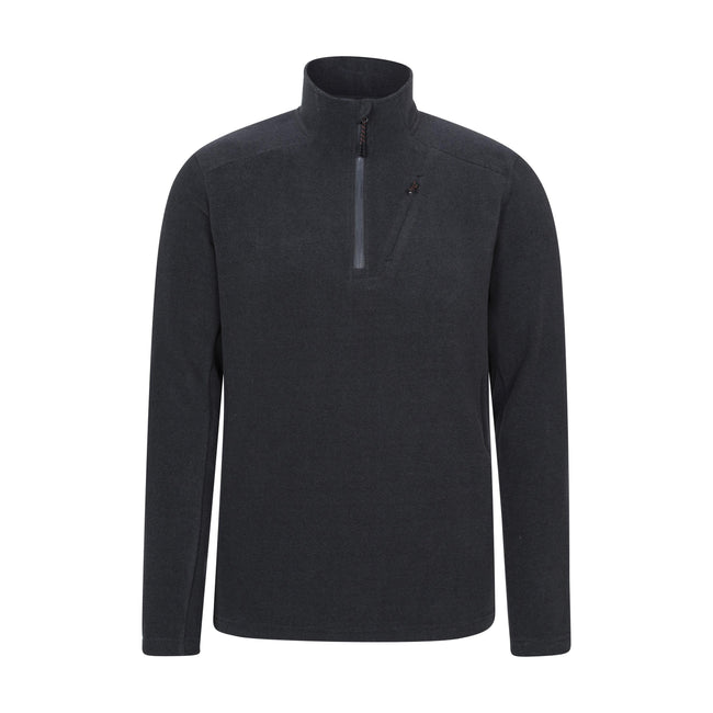 Black - Front - Mountain Warehouse Mens Ridge Half Zip Fleece Top
