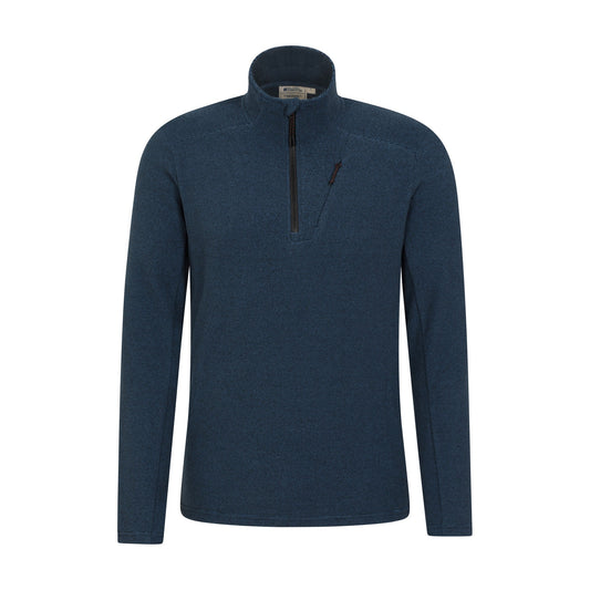 Blue - Front - Mountain Warehouse Mens Ridge Half Zip Fleece Top