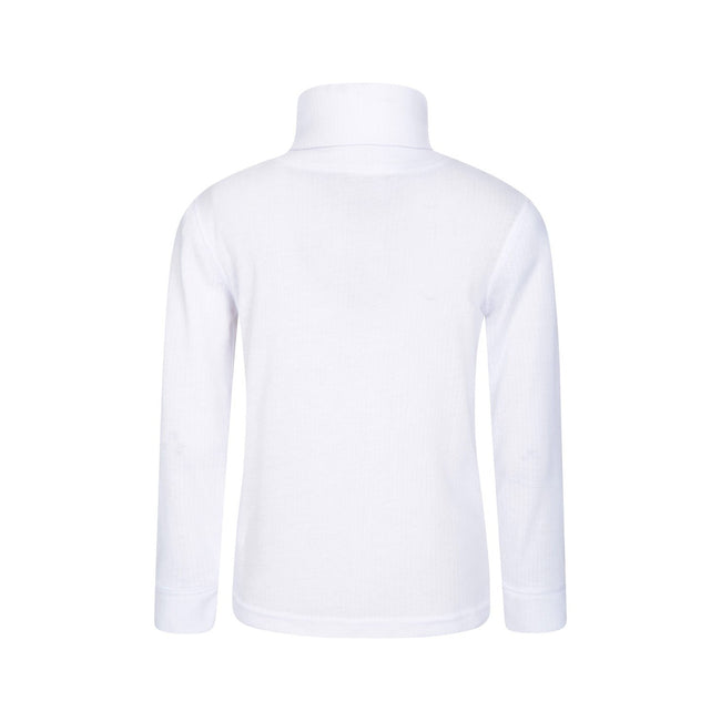 White - Back - Mountain Warehouse Childrens-Kids Talus Roll Neck Long-Sleeved Top
