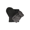 Black - Front - Mountain Warehouse Mens Hat Gloves And Scarf Set
