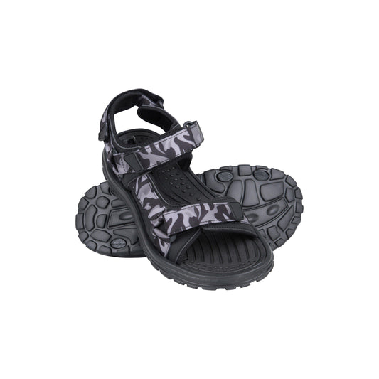 Dark Grey - Front - Mountain Warehouse Mens Crete Camo Sandals